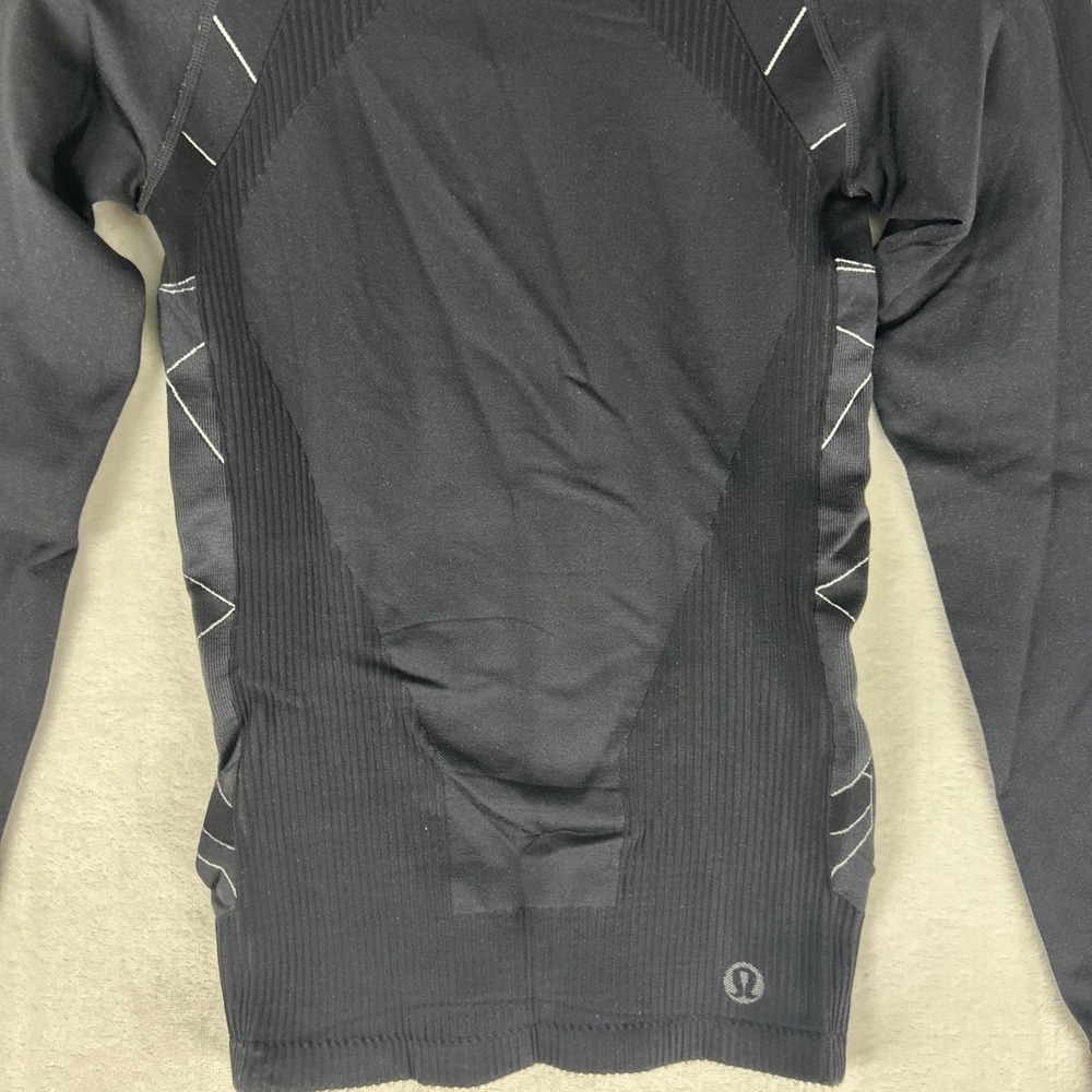 Lululemon Hoodie Hooded Sweatshirt Women Size Small Black Ponytail Stretch Run - Picture 2 of 10